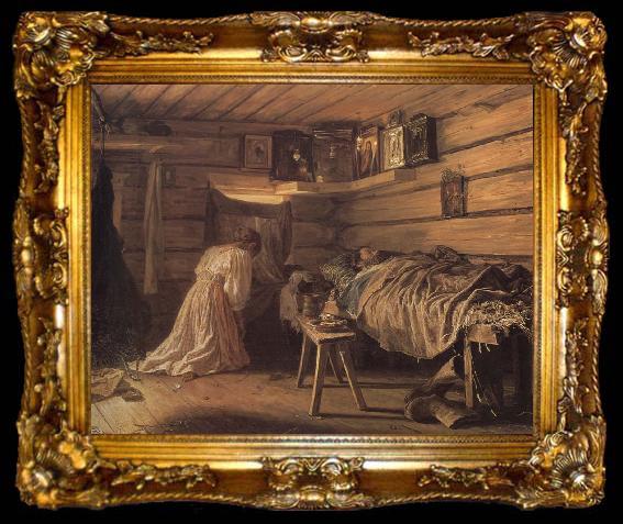 framed  Vassily Maximov The Sick Husband, ta009-2